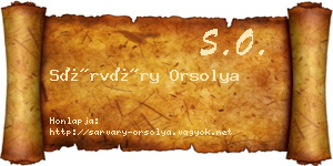 Sárváry Orsolya névjegykártya