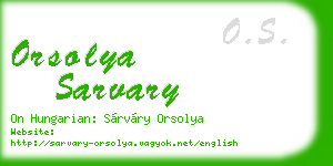 orsolya sarvary business card