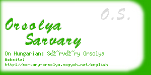 orsolya sarvary business card